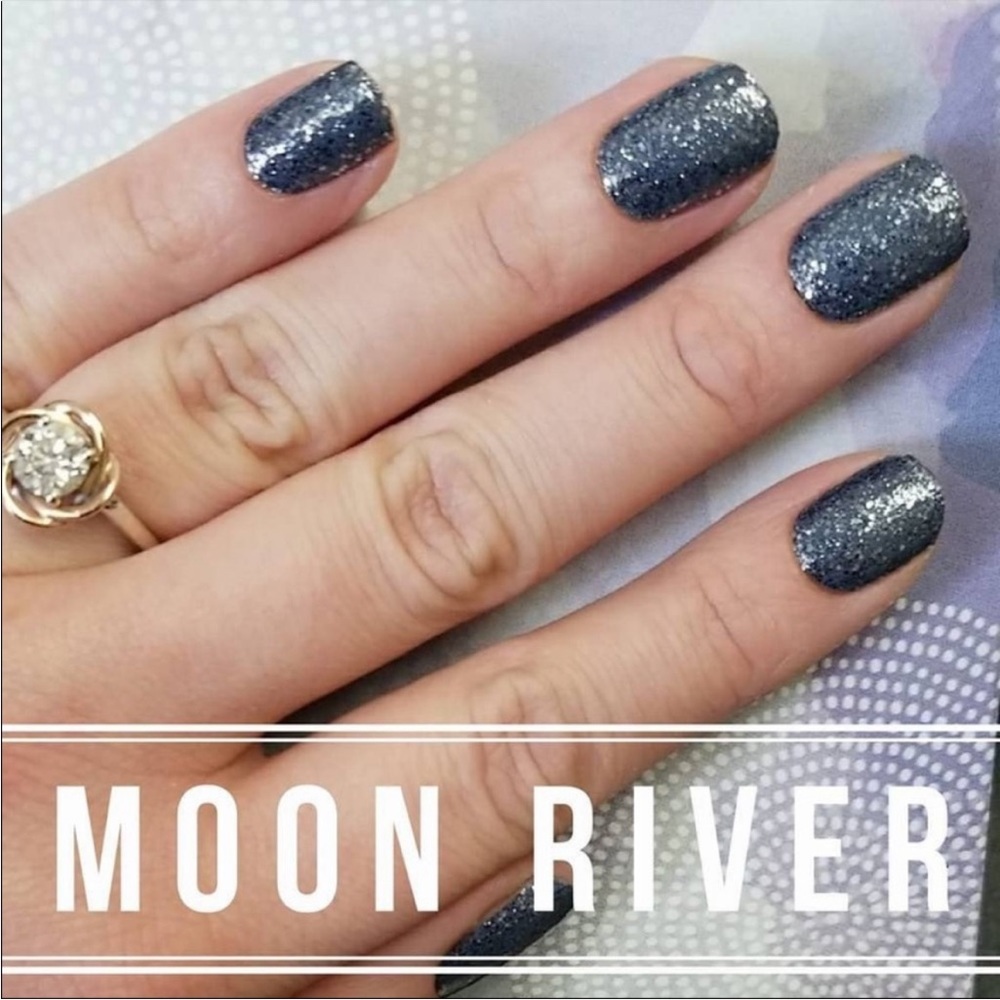 *Retired* Color Street: Moon River | Gray Blue Glitter Sparkle Fall Winter - Picture 7 of 11